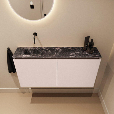 MONDIAZ TURE-DLUX 100cm toiletmeubel Rosee. EDEN wastafel Lava positie links. Zonder kraangat.