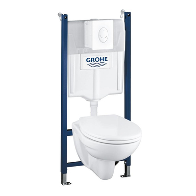 GROHE Solido Bau Pack WC - réservoir encastré - abattant à fermeture douce - plaque de déclenchement blanche - brillant blanc