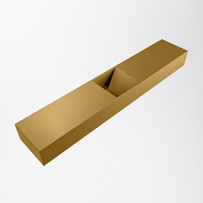 Mondiaz TYNE Lave-mains - 120x23x12cm - vasque au milieu - sans trous de robinetterie - solid surface - Oro