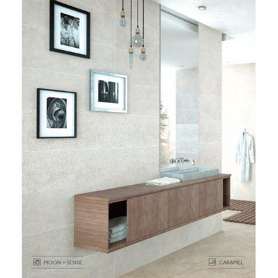 ÉCHANTILLON Ceralto Gavira Plank Carreau mural 32x100cm 9.7mm rectifié pâte blanche Caramel