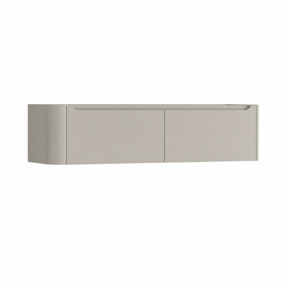 H&R Badmeubelen Juice Wastafelonderkast - 160x45x40cm - linkerhoek afgerond - 2 lades - geïntegreerde greep - beige mat