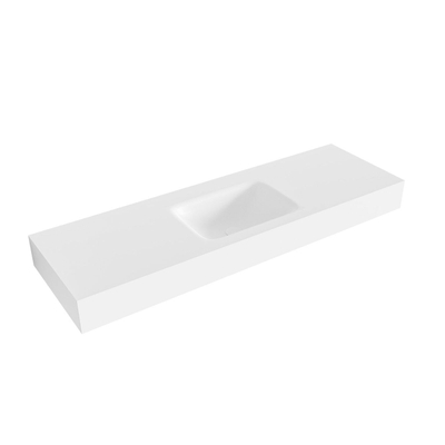 Mondiaz Grunne Lavabo suspendu 130x46x12cm Centre Solid Surface Talc