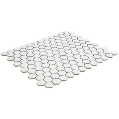 La Mosaic Factory Barcelona carreau mosaïque - 26x30cm - carrelage mural - Hexagone/Hexagone - Porcelaine Extra Blanc Brillant