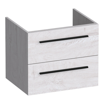 BRAUER Trust meuble sous-lavabo 60 sans poignées rapportées 2 tiroirs à fermeture amortie et 1 découpe pour siphon - Forest Seashell