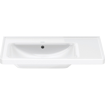 Duravit D-neo Wastafel - met waskom links - zonder kraangat - met overloop - 80x48cm - met wondergliss - wit