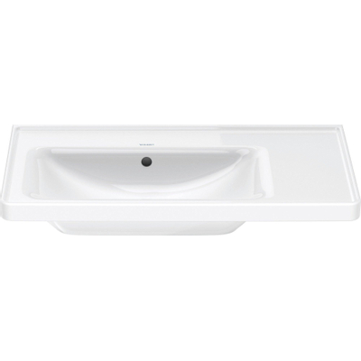 Duravit d-neo lavabo avec wonderglass 80x48x17cm 1 trou pour robinetterie rectangle céramique blanc
