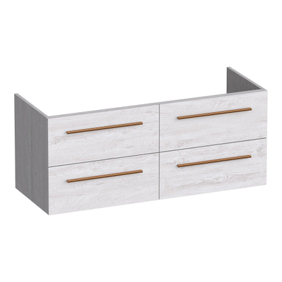 BRAUER Trust meuble sous-lavabo 120 sans poignées rapportées 4 tiroirs softclose et 2 découpes pour siphon - Forest Seashell