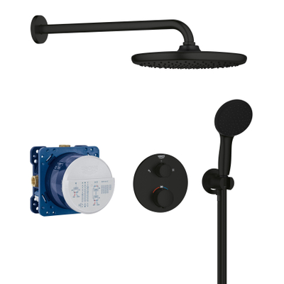 GROHE Precision inbouwdoucheset - 25cm - rond - handdouche 2 standen - mat zwart