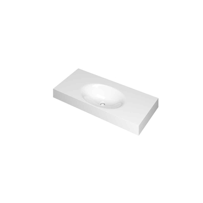 INK Smooth wastafel - 100x45x9cm - 1 wasbak - 0 kraangaten - polystone wit glans SHOWROOMMODEL