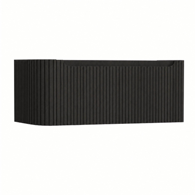 H&R Badmeubelen Juice Wastafelonderkast - 100x45x40cm - linkerhoek afgerond - 3D-front - 1 lade - geïntegreerde greep - basalt