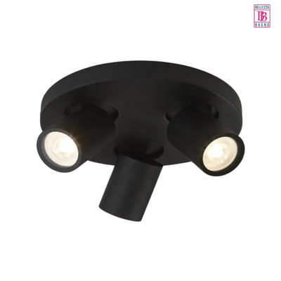Bellezza Bagno Plafond/wandlamp - LED - mat zwart ronde plaat