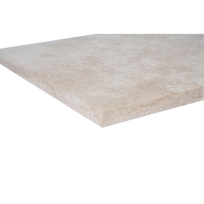 Saniclass Travertine Plan de travail - 100x46cm - sans trous de robinet - 1 découpe pour siphon - pierre naturelle marbrée