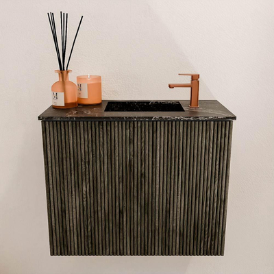 Mondiaz JOYA-DLUX 50cm toiletmeubel - kleur Shadow - Wastafel FAYE positie Rechts 1 kraangat kleur Lava.