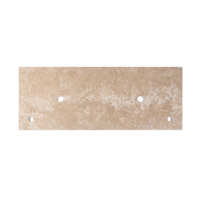 Saniclass Travertine plan sous vasque - 120x46cm - 2 trou de robinet - 2 découpes pour siphon - pierre naturelle marbrée