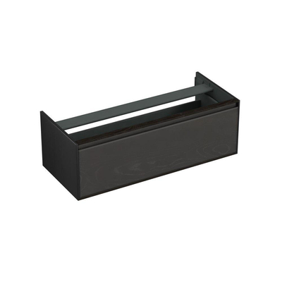 Forzalaqua Reno 2.0 meuble sous-lavabo 120x51x40cm avec 1 tiroir sans poignée avec softclose Chêne massif Black oiled