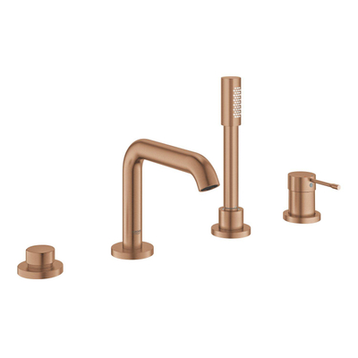 Grohe Essence badrandcombinatie - met omstel - inclusief staafhanddouche - brushed warm sunset (koper)
