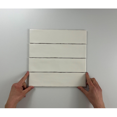 ÉCHANTILLON Terravito Pavero carreau mural - 7,5x30cm - 8,6mm - Rectangulaire - Crème mat