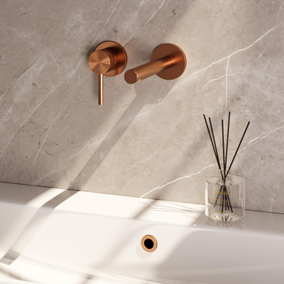 BRAUER Stripe Mitigeur lavabo encastré - bec droit et rosaces - modèle A2 - cuivre brossé PVD