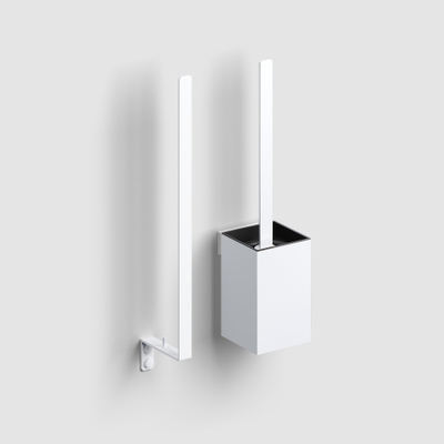 Clou Fold ensemble balai de toilettes - hauteur 35,5 cm - modèle mural - blanc mat