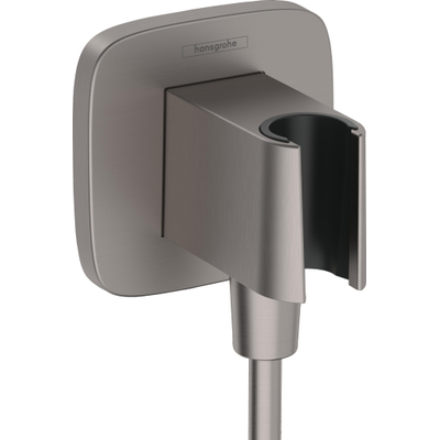 Hansgrohe Fixfit q Muuraansluitbocht - met handdouchehouder - zwart chroom