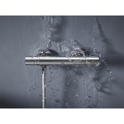 Grohe Grohtherm 800 Cosmopolitan Douchekraan - thermostatisch - zonder omstel - met koppelingen - chroom