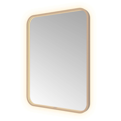 Hotbath &MORE Spiegel - 60x80cm - direct en indirect LED - spiegelverwarming - color changing - dimbaar - met afstandsbediening - PVD - geborsteld koper