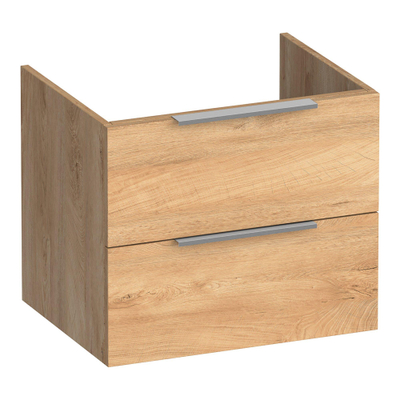 BRAUER Elevate meuble sous-lavabo 60 sans poignées rapportées 2 tiroirs à fermeture progressive et 1 découpe pour siphon - Forest Tan