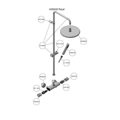 Plieger Royal ensemble de douche avec douche de pluie ø25cm + douchette à main + thermostatique avec vanne de douche chrome