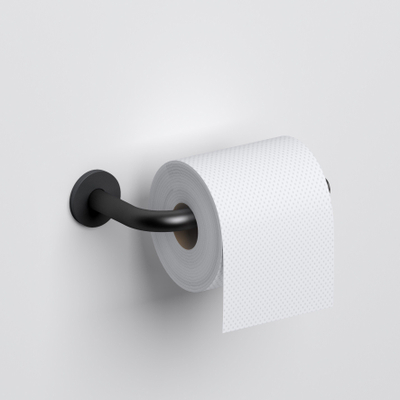 Clou Kaldur toiletrolhouder L-vorm zonder klep mat zwart