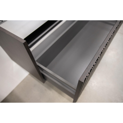 Saniclass Holz Base Meuble sous lavabo de salle de bains - 80cm - 1 tiroir - sans poignée - chêne foncé