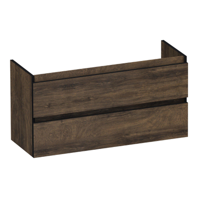 BRAUER Joy Edge wastafelonderkast ondiep 100 2 softclose lades - greeploos - 1 sifon uitsparing - Grove