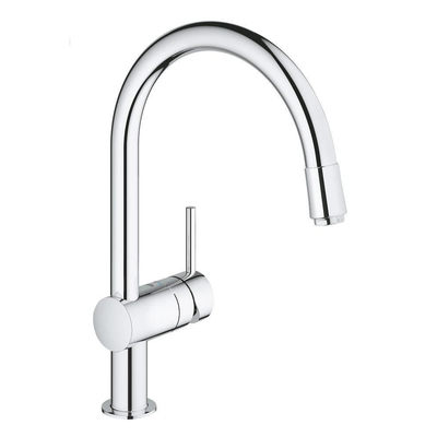 Grohe Minta Keukenkraan - hoog - draaibare/uittrekbare ronde uitloop - chroom