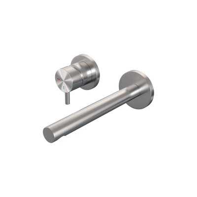 BRAUER Brushed Edition Wastafelmengkraan inbouw - rechte uitloop rechts - hendel kort smal - inclusief inbouwdeel - model B2 PVD - geborsteld RVS