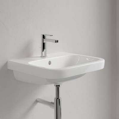 Villeroy & Boch Architectura wastafel onderzijde - geslepen - 55x47cm - met kraangat - met overloop - White Alpine (glans wit)