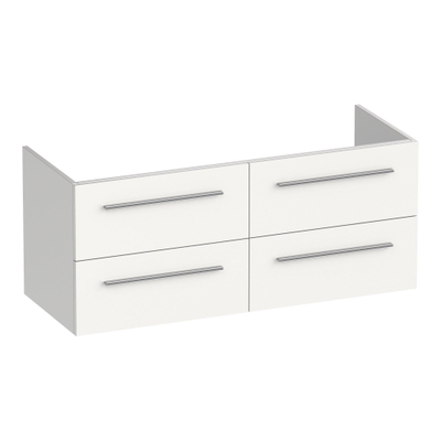 BRAUER Trust wastafelonderkast 120 excl. opbouwgrepen 4 softclose lades en 2 sifon uitsparingen - mat wit