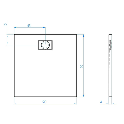 Xenz Flat Zero douchevloer - 90x90x4 - Acryl - wit