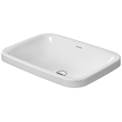 Duravit Durastyle Lavabo à encastrer 60x43cm sans trop plein sans trou pour robinetterie avec Wondergliss blanc