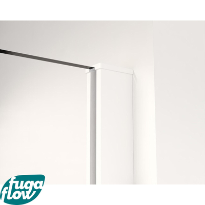 FugaFlow Eccelente Vetro Douche à l'italienne - 30x200cm - verre clair - Blanc mat