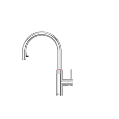 Quooker BE Flex Round Robinet d'eau bouillante - bec pivotant & extractible - PRO3 incl. réservoir Cube - Eau chaude / bouillante / pétillante / filtrée - chrome