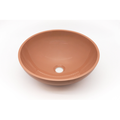 Zeza Element Vasque à poser - 41x41x14cm - solid surface - brillant pêche (orange/rose)