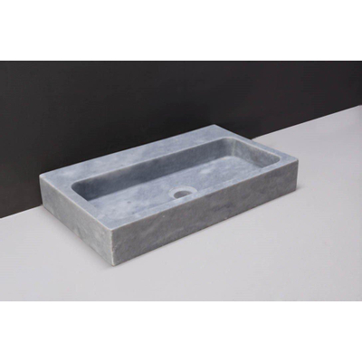 Forzalaqua Taranto Lavabo à poser 50x30x8cm Rectangulaire 1 vasque Marbre adouci Blanc bleu