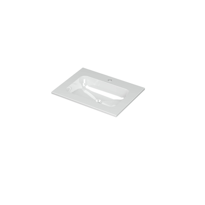 Ink aspekt lavabo 60x1,5x45cm 1 trou pour robinet évier porcelaine blanc brillant