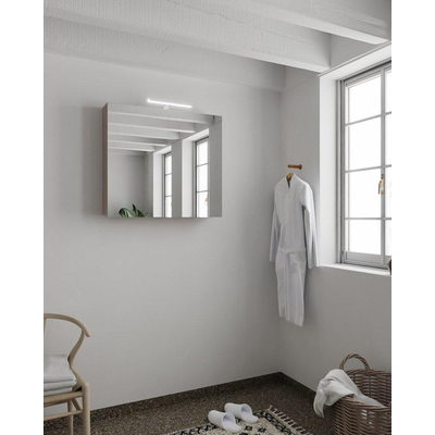 Mondiaz CUBB armoire de toilette – 80 x 70 x 18 cm – 2 portes – Smoke