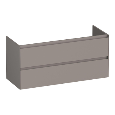 BRAUER Inspire wastafelonderkast 120 2 softclose lades - greeploos - 1 sifon uitsparing - mat taupe