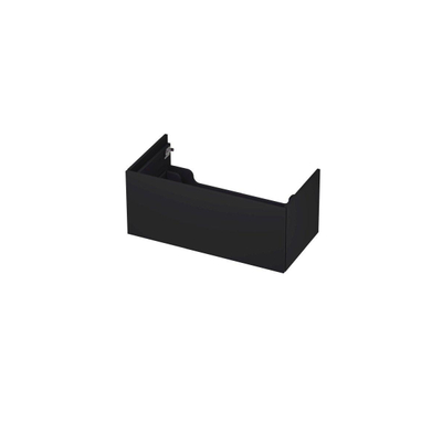 INK Wastafelonderkast - 90x45x37.6cm - 1 lade - push to open - met recht opdekfront - MDF lak - Mat zwart