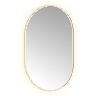 Hotbath &MORE Miroir Ovale éclairage LED direct et indirect chauffage de miroir réglable avec télécommande Inox 316