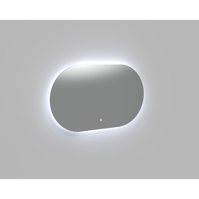 Arcqua Reflect Miroir ovale 100x70x3cm avec éclairage LED horizontal et interrupteur tactile 4200K