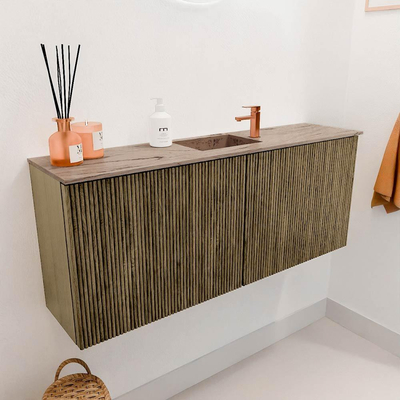 Mondiaz JOYA-DLUX 100cm toiletmeubel - kleur Dusk - Wastafel FAYE positie Midden 1 kraangat kleur Arena.
