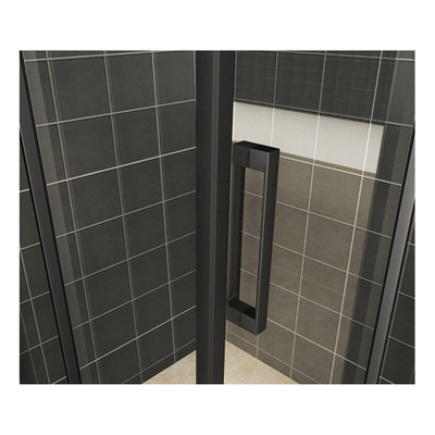 Wiesbaden Salone Cabine - met 1 draaideur - 100x100x200cm - 8mm - nano helder glas - mat zwart