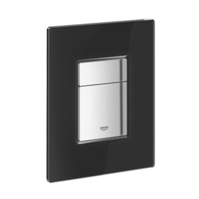 QeramiQ Dely Pack WC - réservoir encastré Grohe - plaque de déclenchement en verre noir - WC - abattant - noir mat